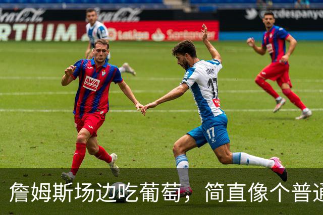 詹姆斯场边吃葡萄，简直像个普通球迷！
